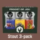 Moersleutel Stout 3-pack, containing Motor Oil Imperial Stout, Quad Quadrupel, and Coffee Grinder Coffee Stout