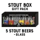 Image of Moersleutel black giftbox with 5 beers and a glass