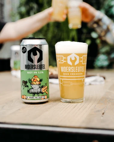 Crank the Juice Hazy NEIPA in glass – juicy IPA example