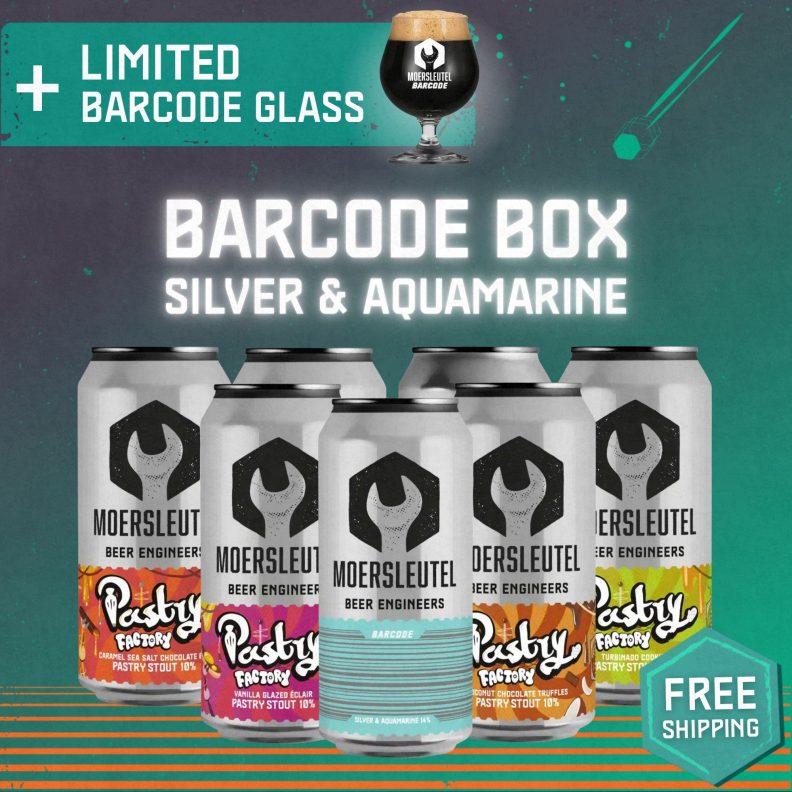 Product image for Barcode Box: Silver & Aquamarine